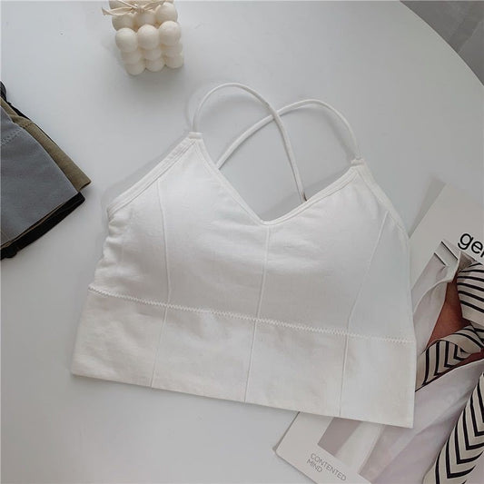 Cross-gathering Beauty Back Wrap And Chest Wear Anti-glare Bottoming Underwear Women