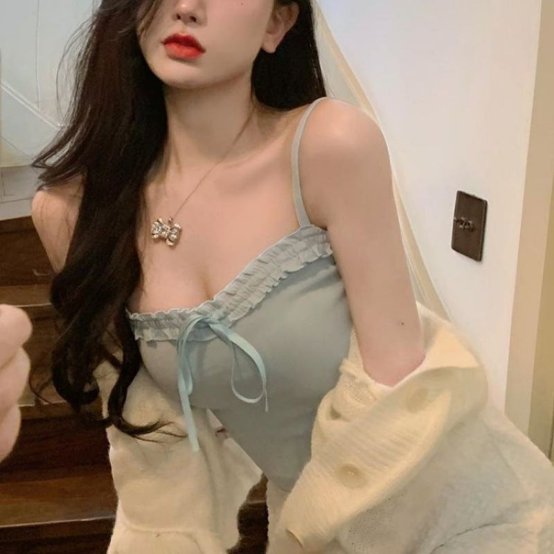 Pure Girl Bottoming Small Slip Top Outer Vest