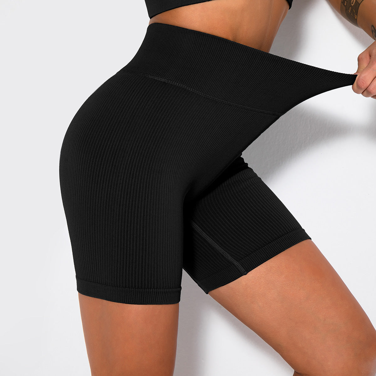 Seamless Knitted Sexy Sports Short-sleeved Shorts Yoga Wear Fitness Suit