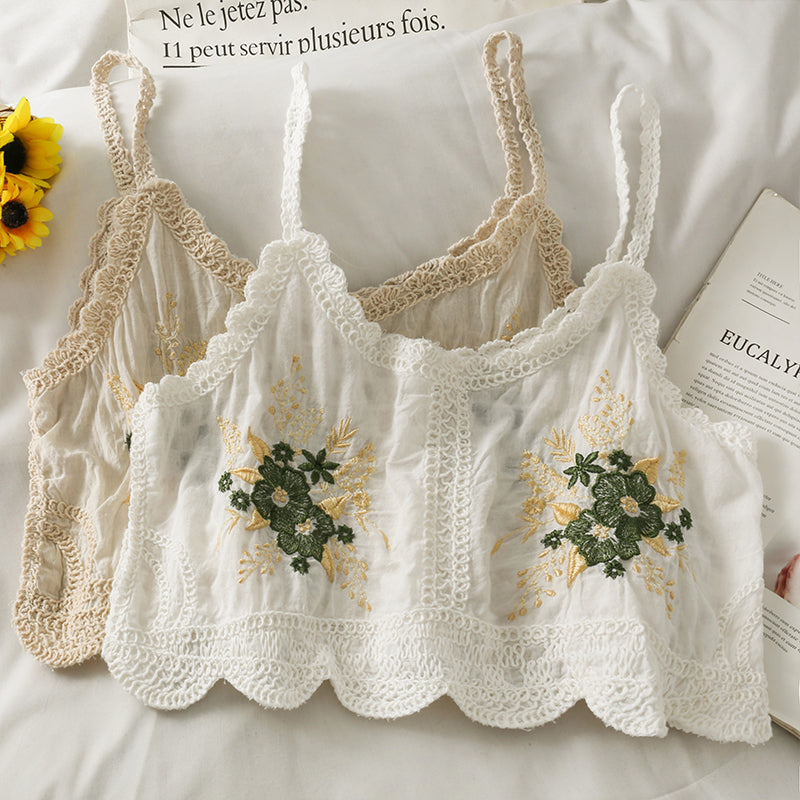 Embroidered Knitted Suspender For Women Loose Fitting
