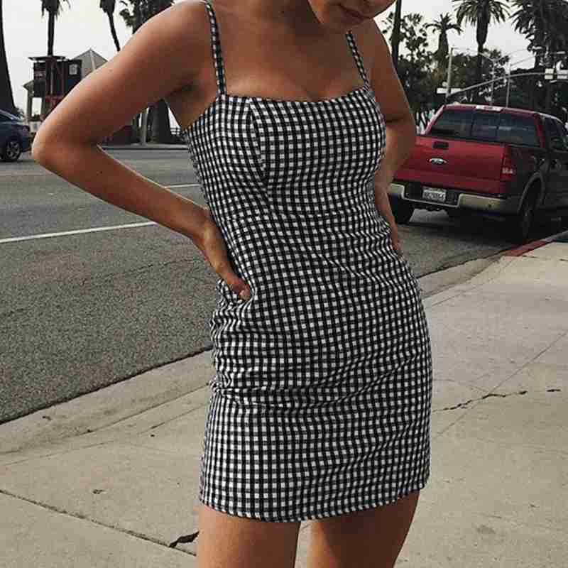 Plaid sling dress