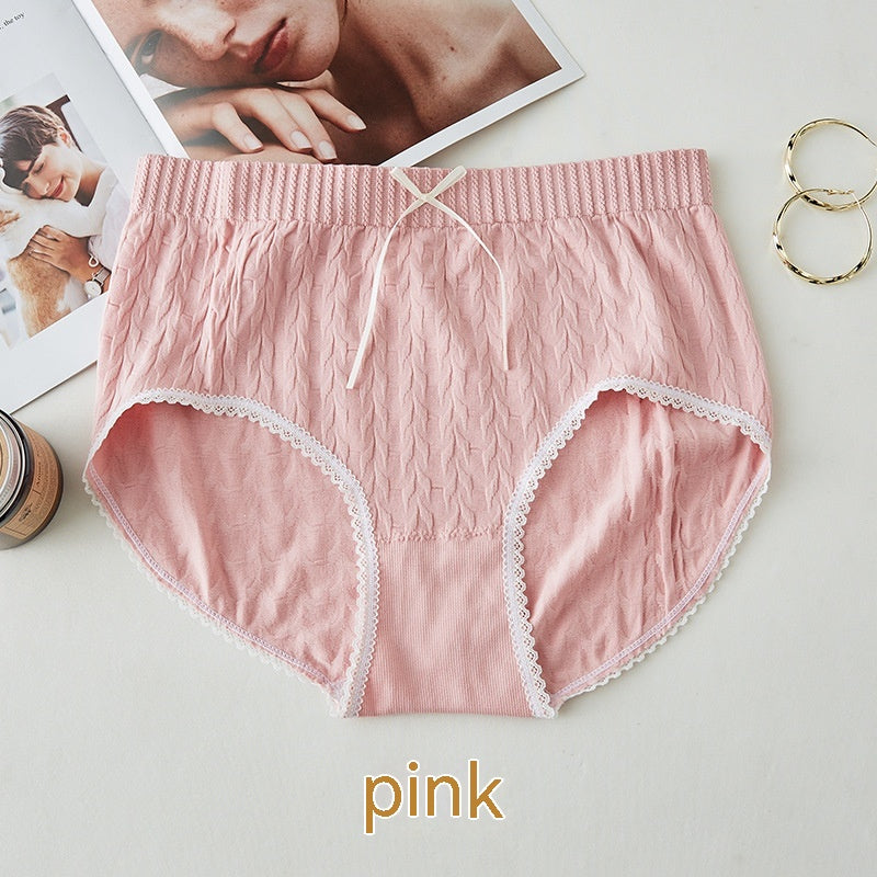 High Waist Bow Traceless Lace Briefs