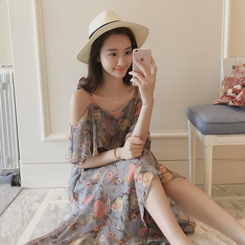 Floral dress with condole belt