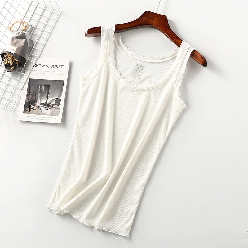 Threaded cotton women's vest