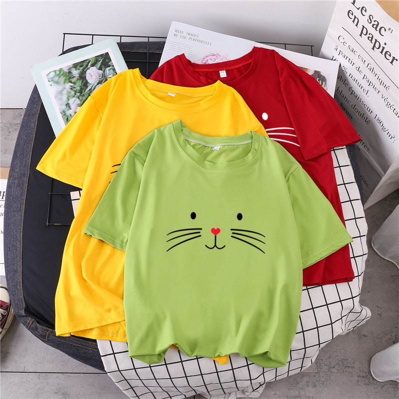 Printed Pullover loose Casual Short Sleeve
