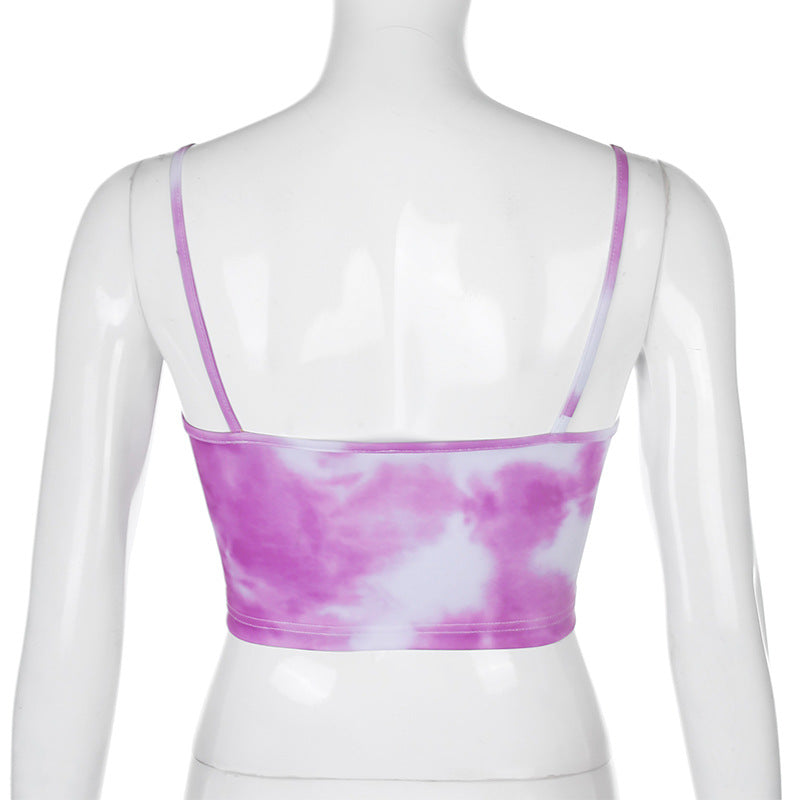 Fashion butterfly print tie-dye suit