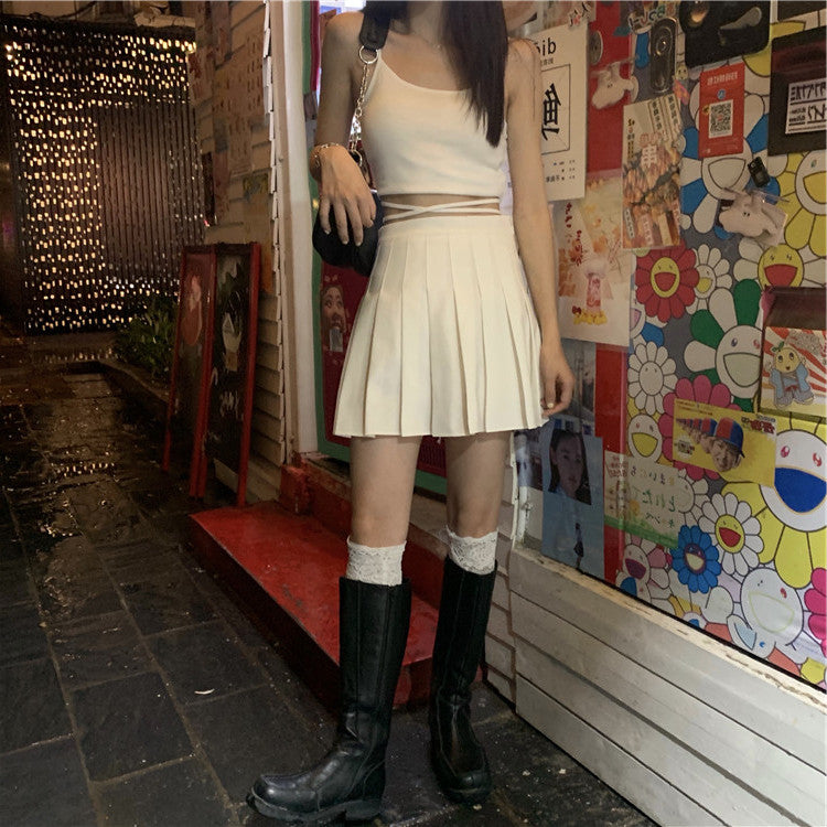 Korean Version Of Loose And Ultr Short All Match Two Piece Vest Vest