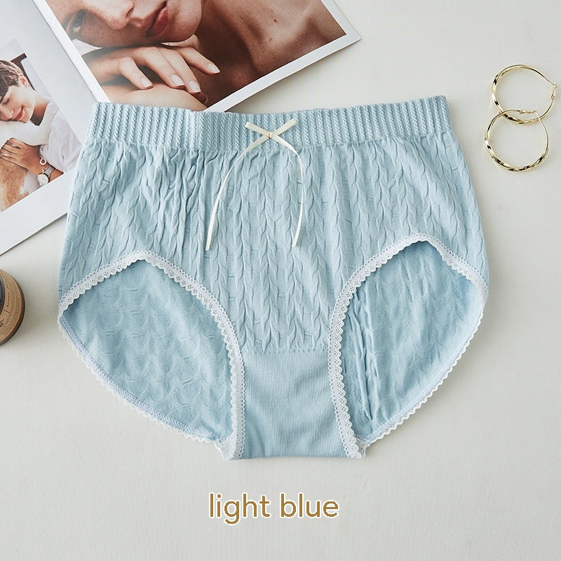 High Waist Bow Traceless Lace Briefs