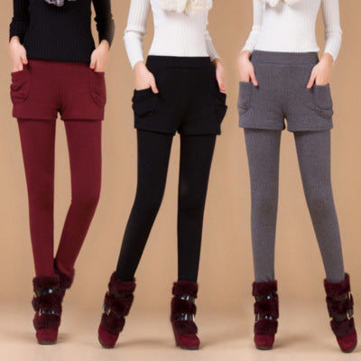 Fake two-piece leggings