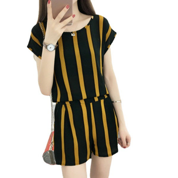 Women's Fashion New Short Sleeve Shorts Two Piece Set
