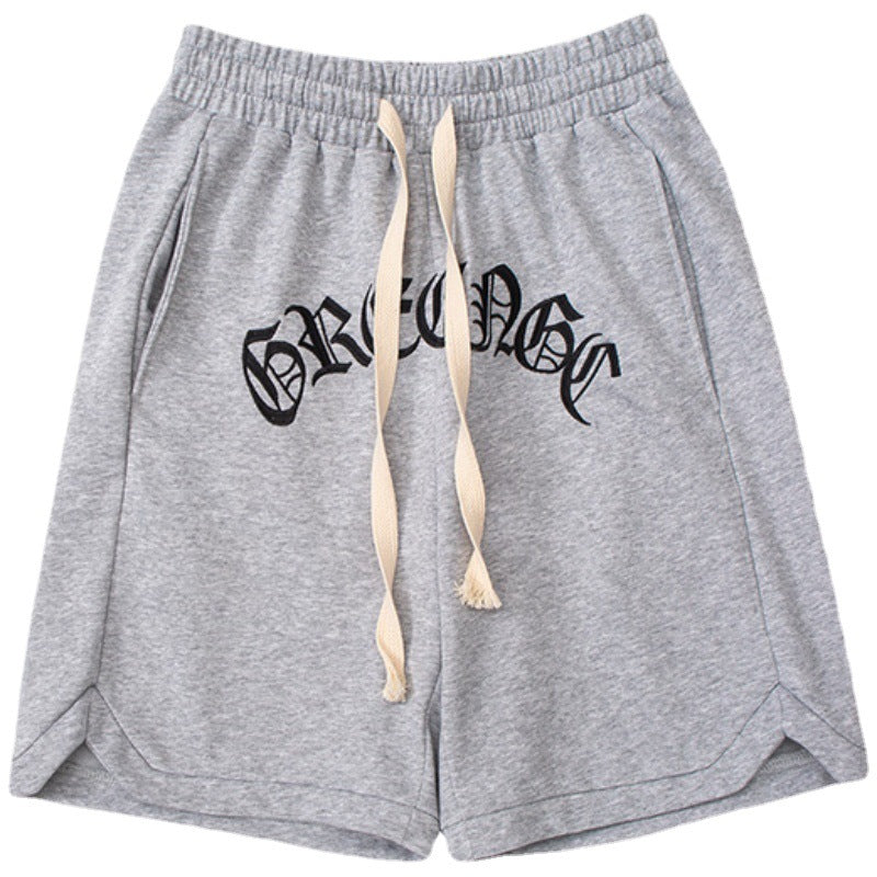 Men's And Women's Embroidered Letters Casual Five-point Shorts