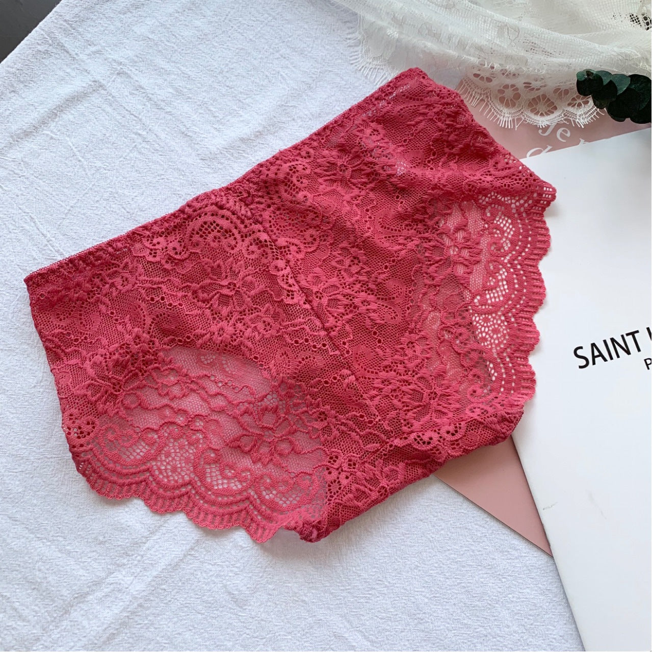 Solid Color Breathable Cotton Women's Hollow Out Panties