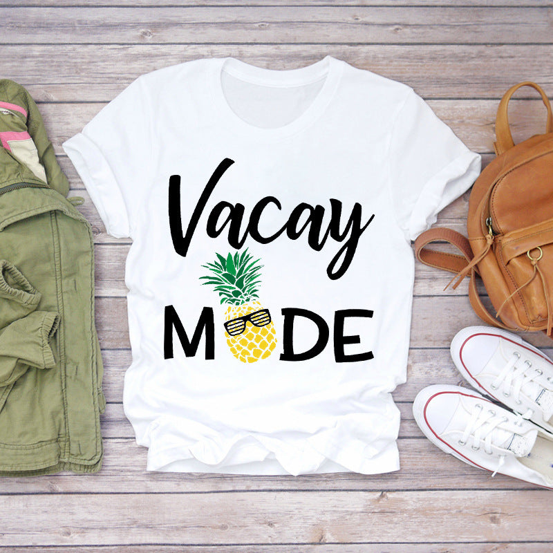 Women's Fashionable Printed Short-sleeved T-shirt