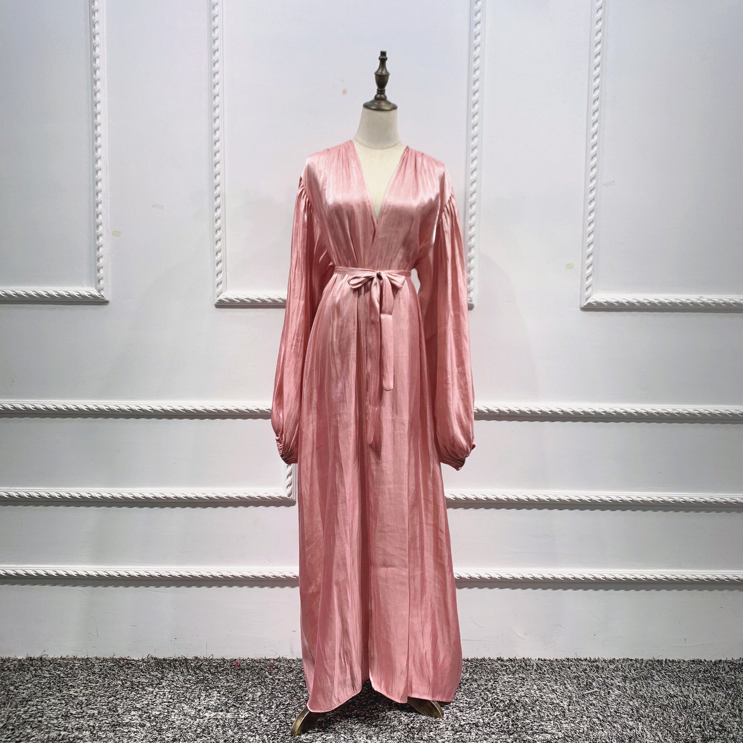 Bubble Sleeve Cardigan Elegant Long Dress In Dubai