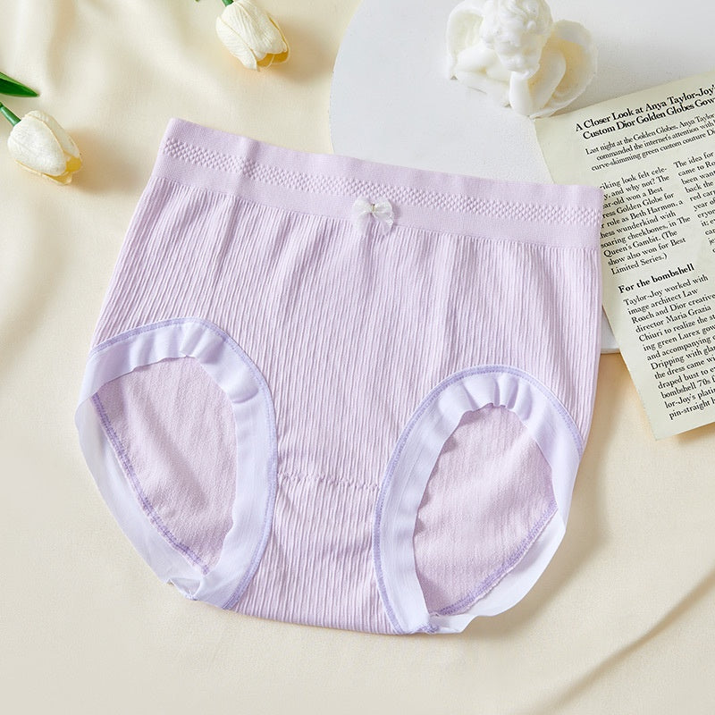 High Waist Bow Traceless Lace Briefs