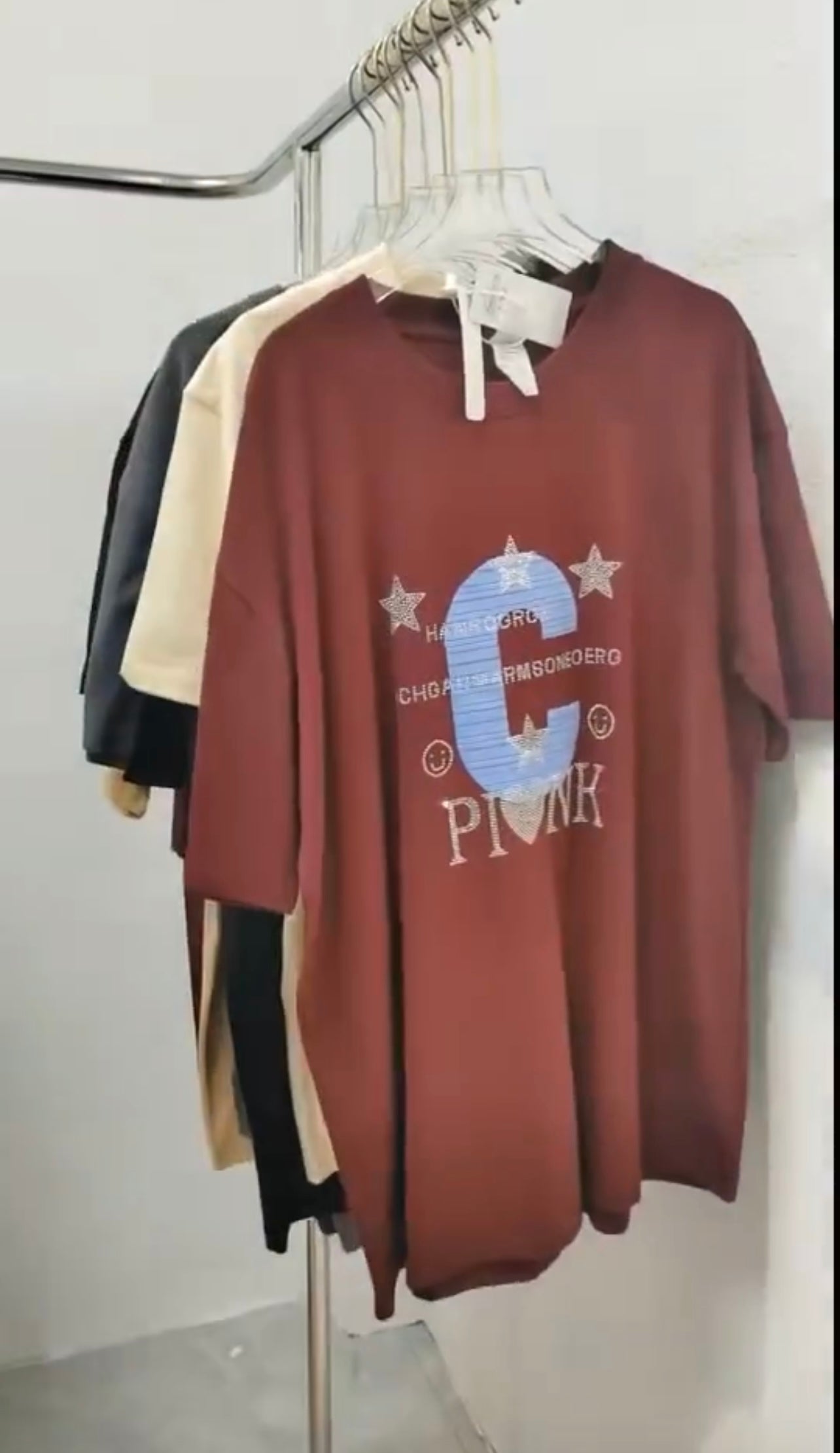 Lotes de 100 Tshirts Oversizes con Cristales ($2.50 x pieza), Ref:TCristal