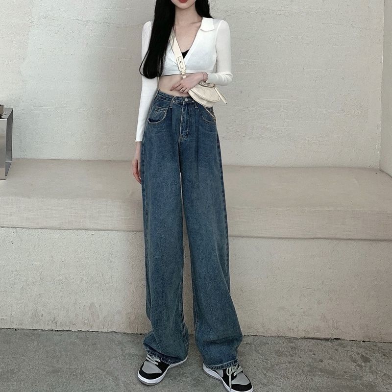 Vintage Chic Loose Drape Straight-leg Trousers