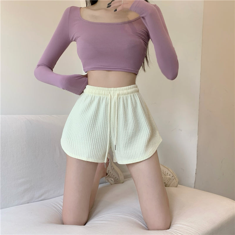 Drawstring Sports Shorts Women's Outer Wear Casual Pants