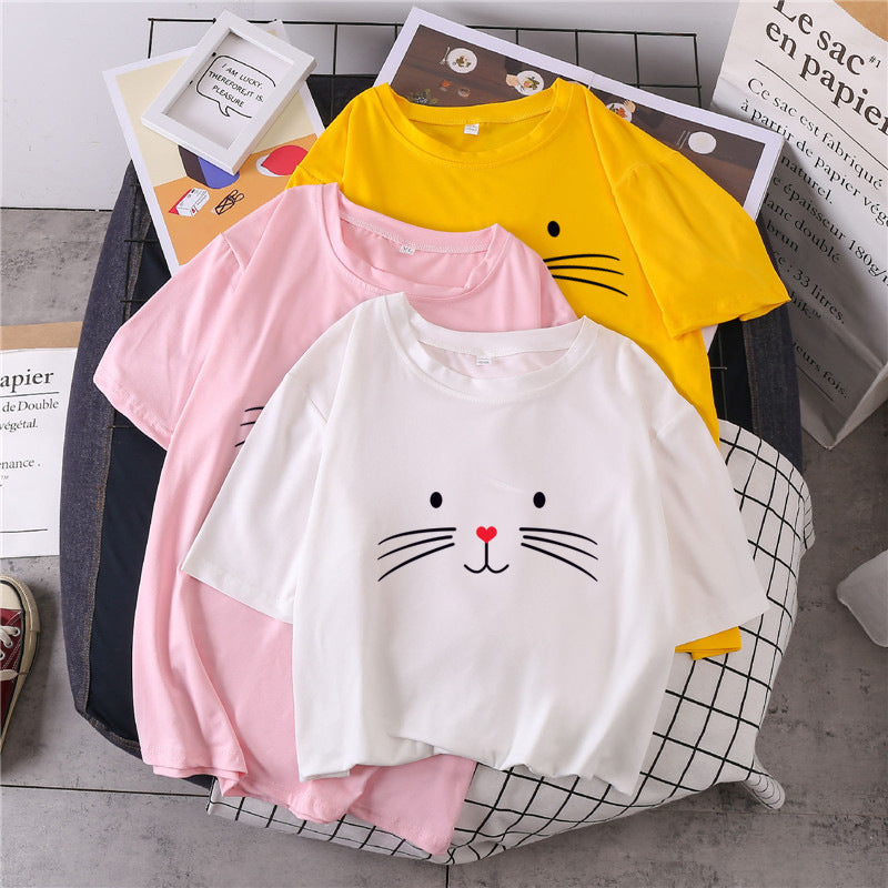 Printed Pullover loose Casual Short Sleeve