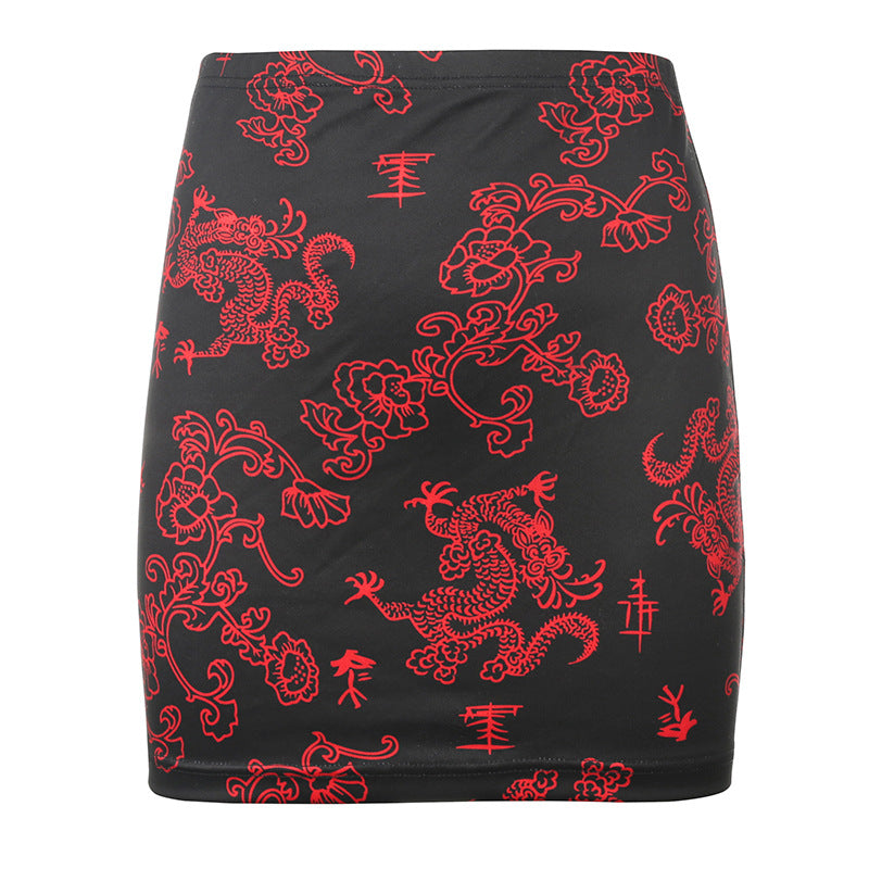 Exposed navel bag hip skirt suit
