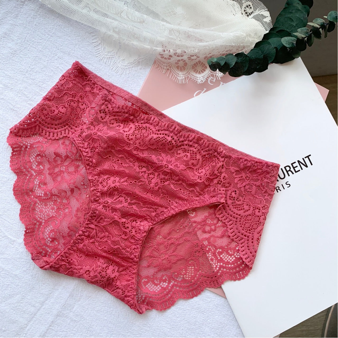 Solid Color Breathable Cotton Women's Hollow Out Panties