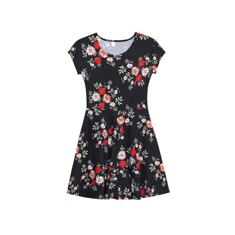 Short-sleeved Trapeze Dress For Women, Spring And Summer