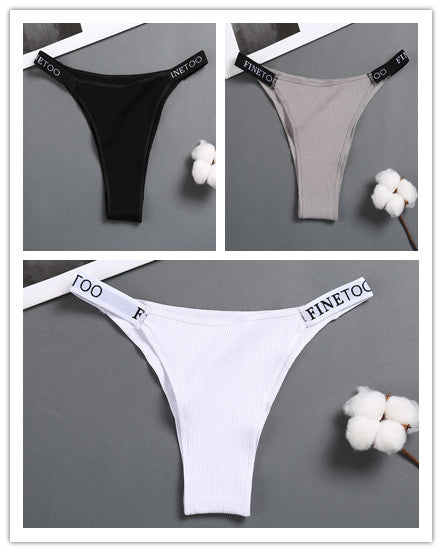 Women's high waist high slit cotton thong