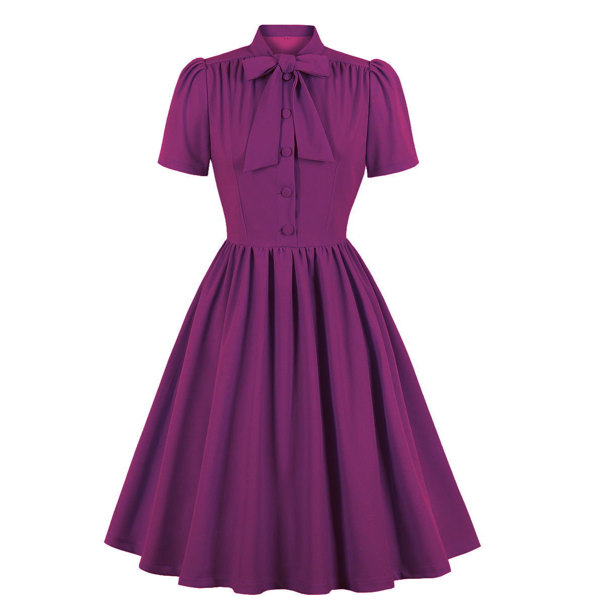 Women's Lace Up Solid Color Swing Dress