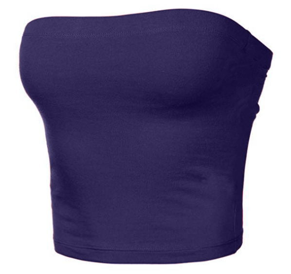Women's solid color sexy slim tube top T-shirt