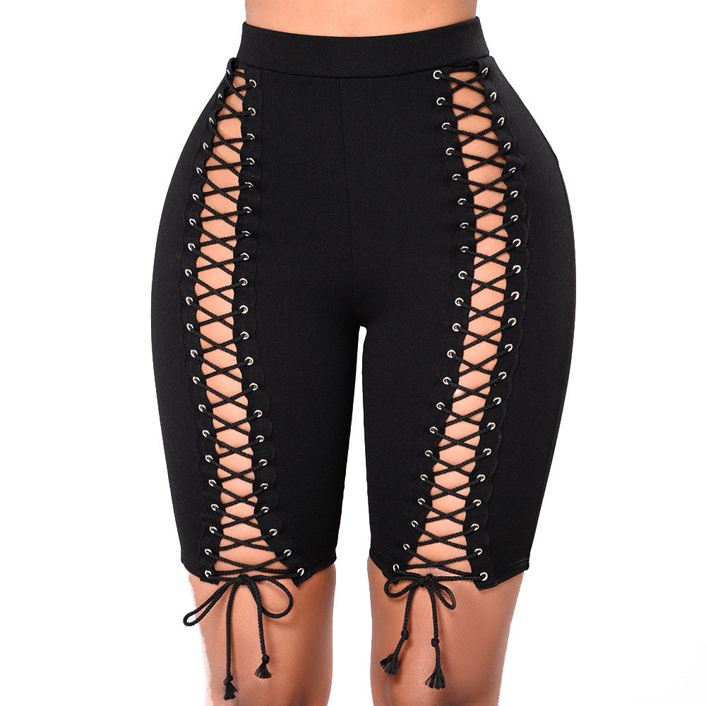 Women's Fashion Sports Casual Lace Up Shorts Five Pants