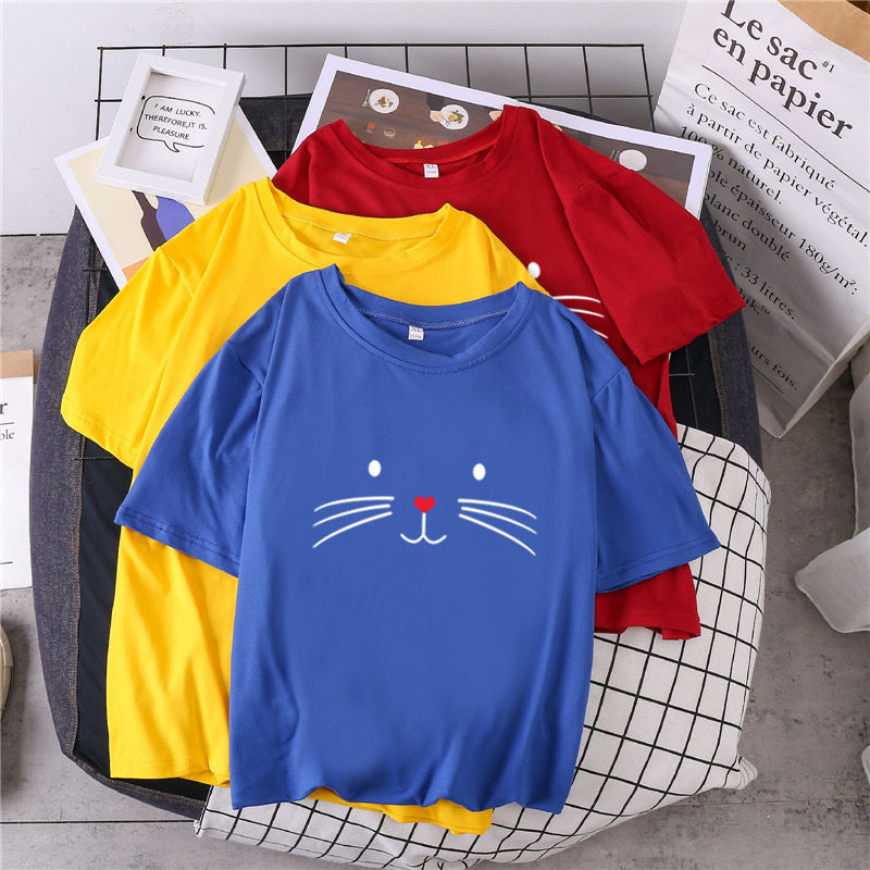 Printed Pullover loose Casual Short Sleeve