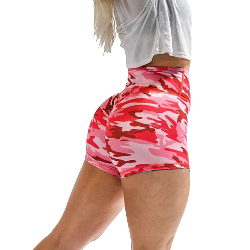 New Camouflage Army Green Hips High Waist Shorts