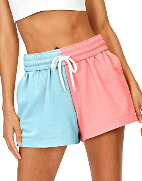 Women's Asymmetric Paneling Lace-up High Waist Sports Shorts