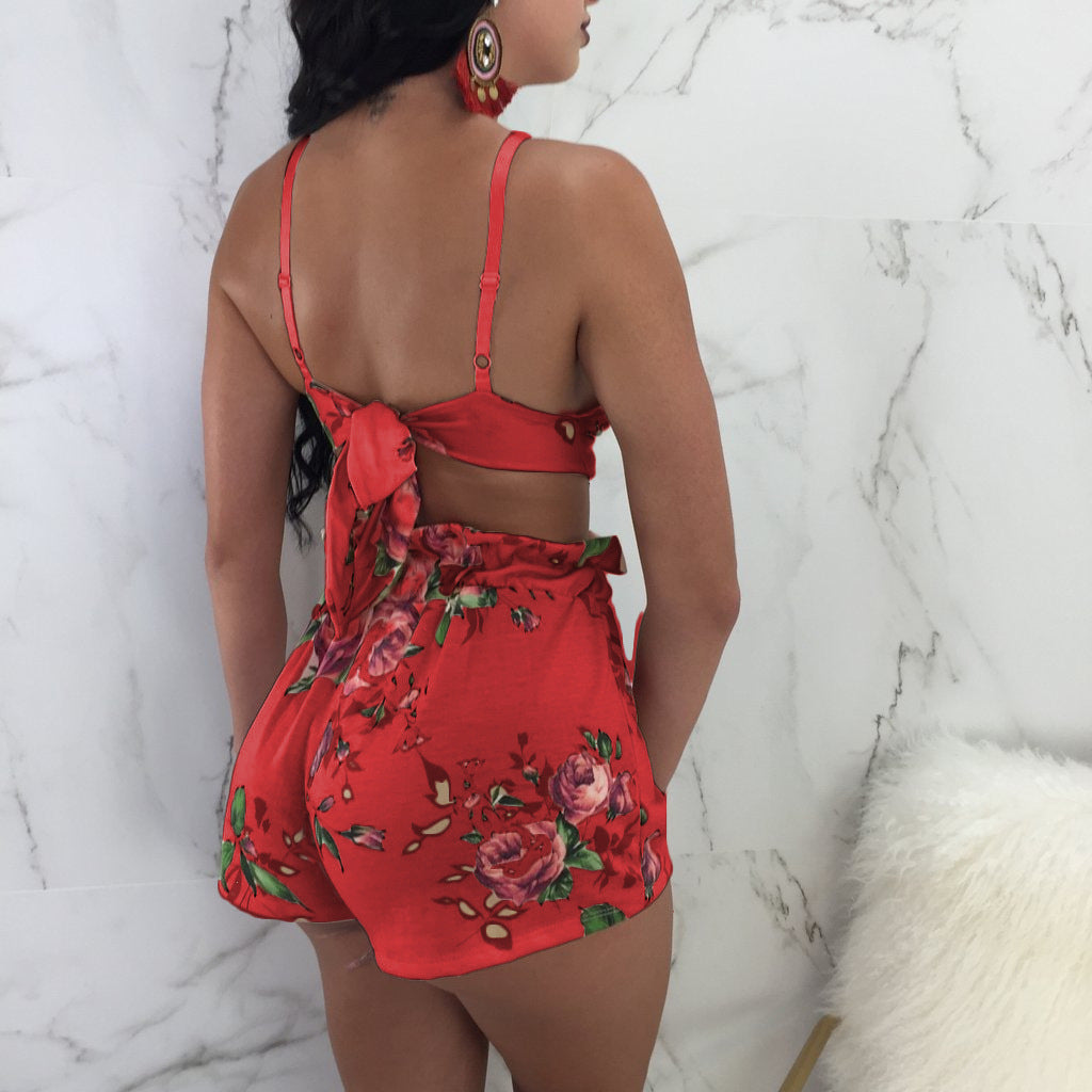 Two-piece lace-up shorts