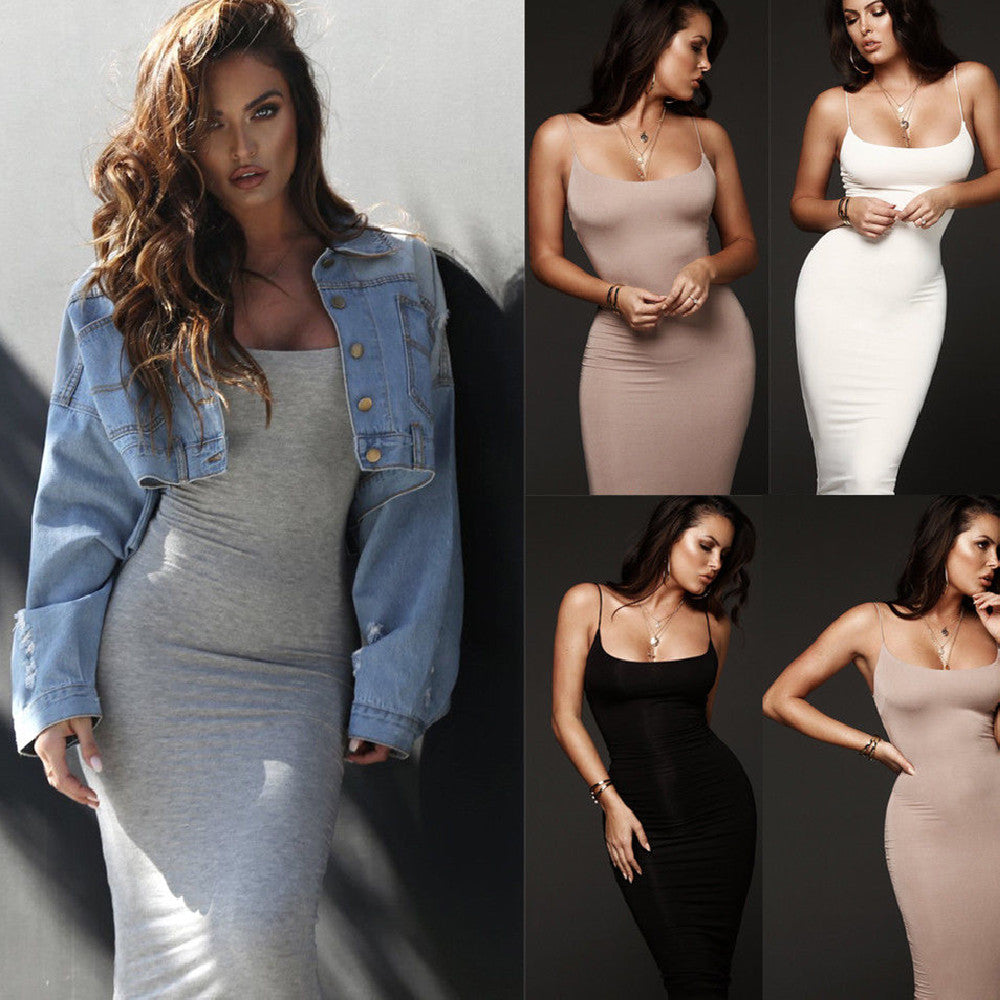 Women's Sexy Close To Body Strong Camisole Pencil Skirt