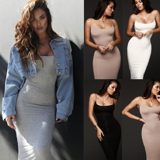 Women's Sexy Close To Body Strong Camisole Pencil Skirt