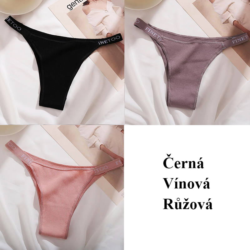Women's high waist high slit cotton thong