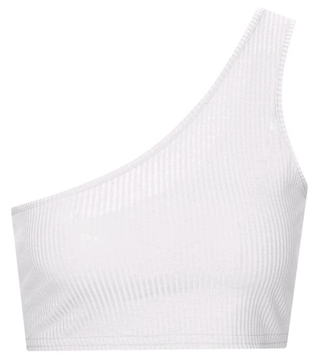Splicing solid color one-shoulder strap vest