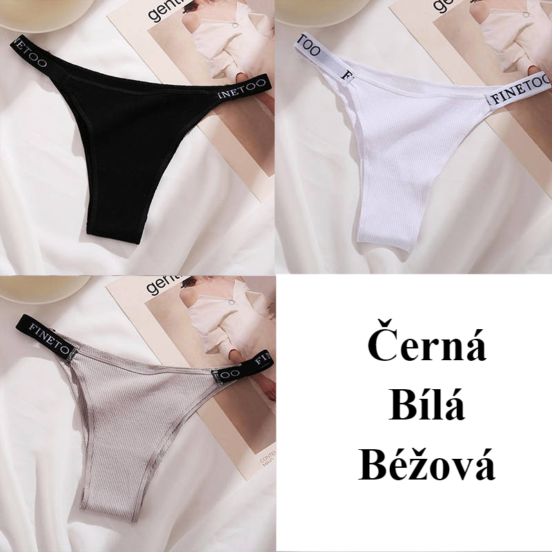 Women's high waist high slit cotton thong