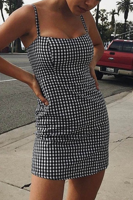 Plaid sling dress