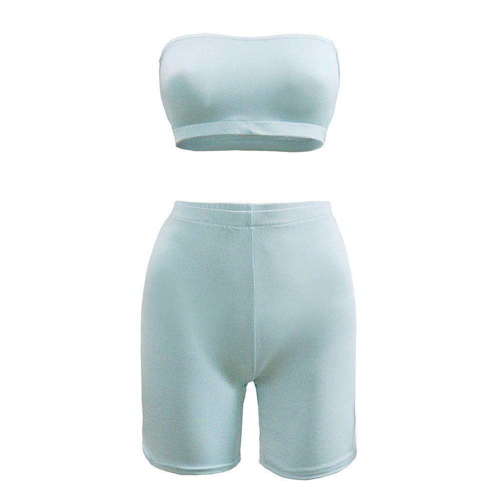 High stretch tights elastic small tube top shorts