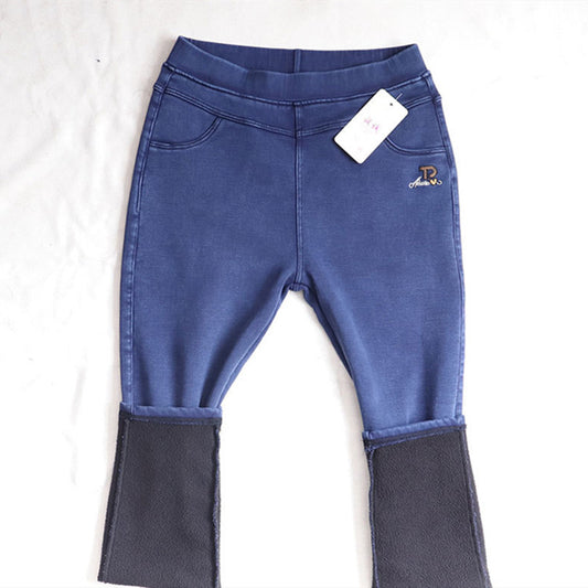 Women's Thick Black High Waist Jeans