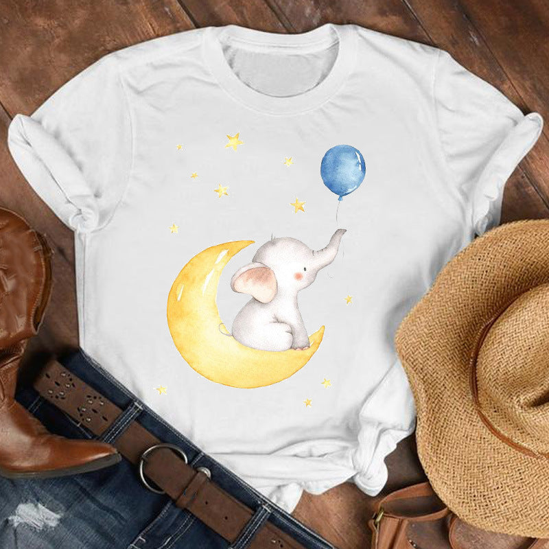 Cat Paw Cute Animal Print Short-sleeved T-shirt Men And Women Trend