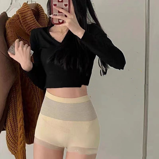 Seamless Women's High Waist Shaping Crotch Body Shaping Safety Pants
