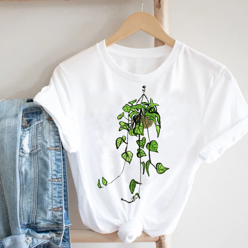 Harajuku Men's Cartoon Short Sleeve Youth Popular Collar Casual Men's T-Shirt