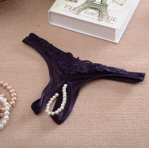 Low Rise Woman Panties, Lace  Crotch String Bead Massage Temptation Briefs Ondergoed Ladies, Erotic Lingerie Sexy Underwear