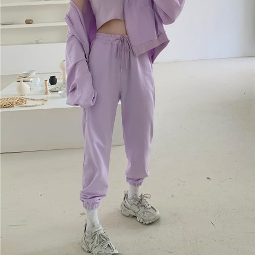Sweater jacket + camisole + slacks