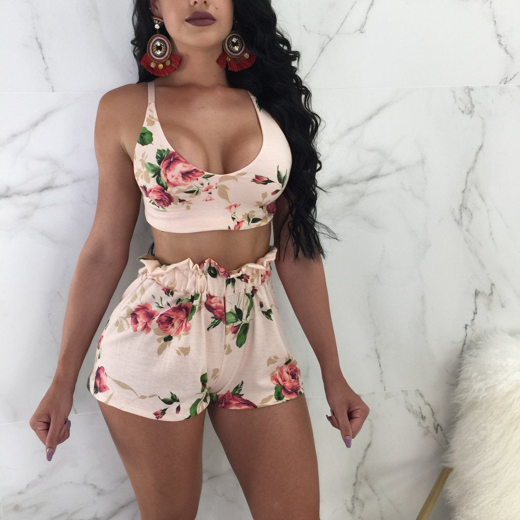 Two-piece lace-up shorts