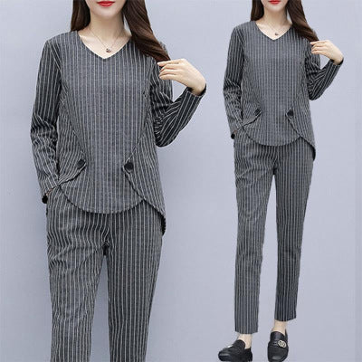 Fat Sister Top Loose Covering Belly Western Style Casual Pants