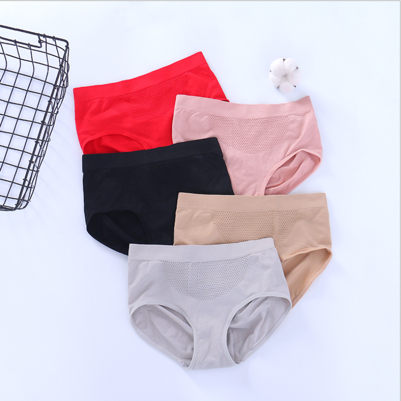 Cotton crotch tuck belly lift buttock honeycomb no mark ladies briefs